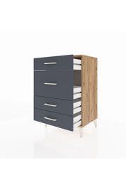 Hyperion Komodin 4 Çekmeceli 60x44x96 Çam-Antrasit