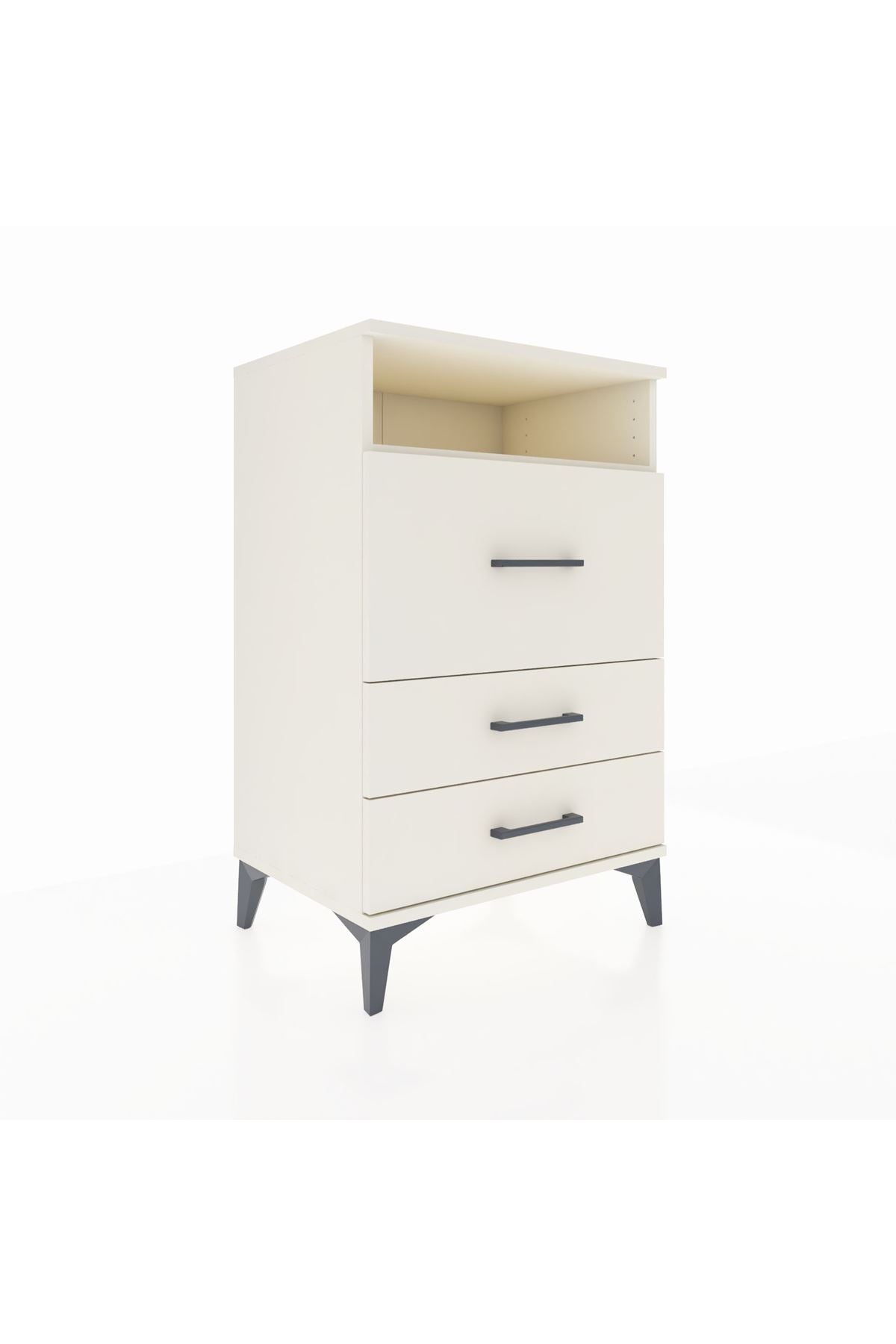 Hyperion Komodin Tek Raflı 3 Çekmeceli 60x44x96 Aytaşı-Aytaşı