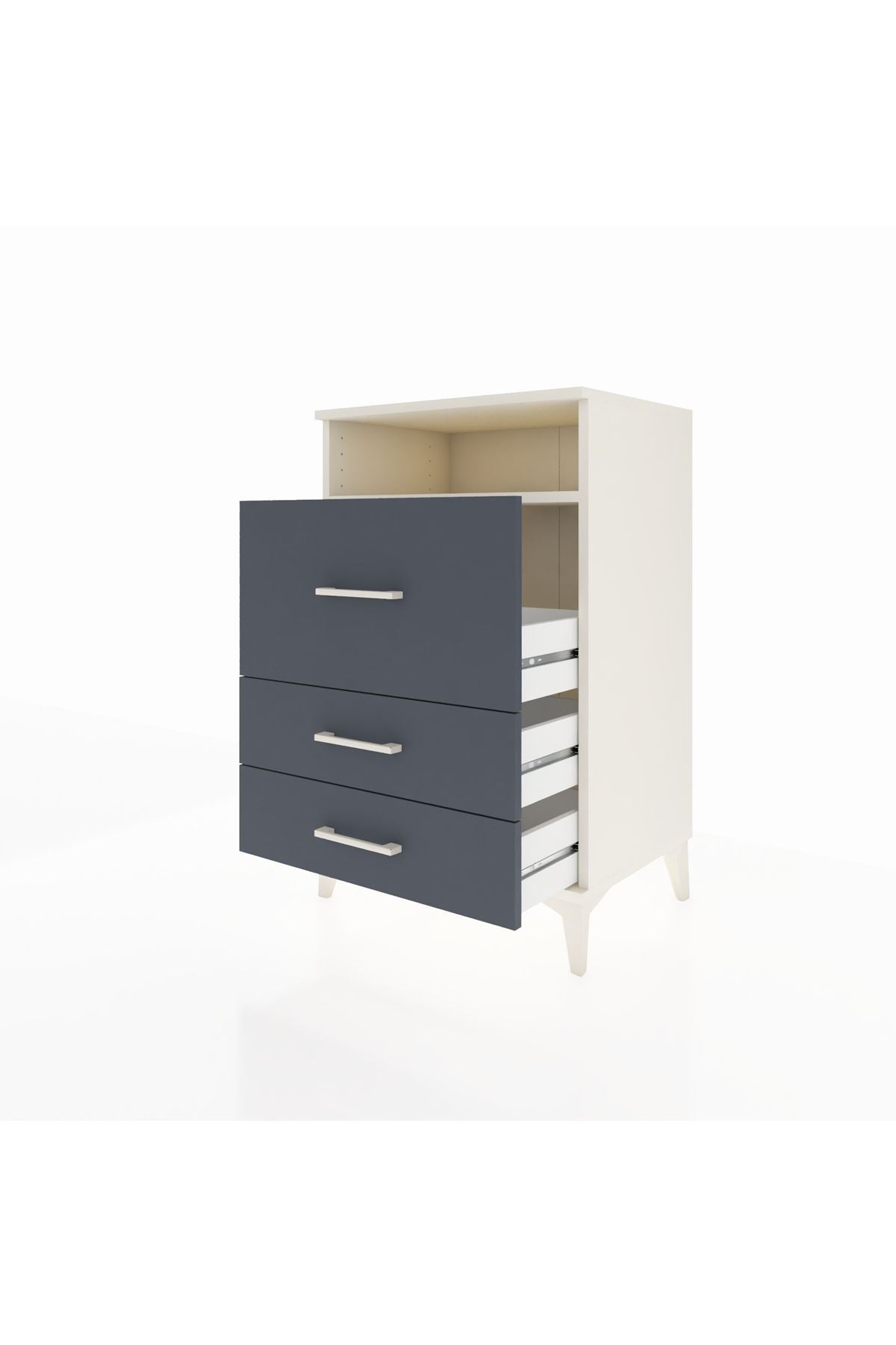 Hyperion Komodin Tek Raflı 3 Çekmeceli 60x44x96 Aytaşı-Antrasit