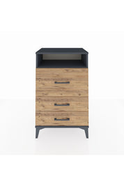 Hyperion Komodin Tek Raflı 3 Çekmeceli 60x44x96 Antrasit-Çam