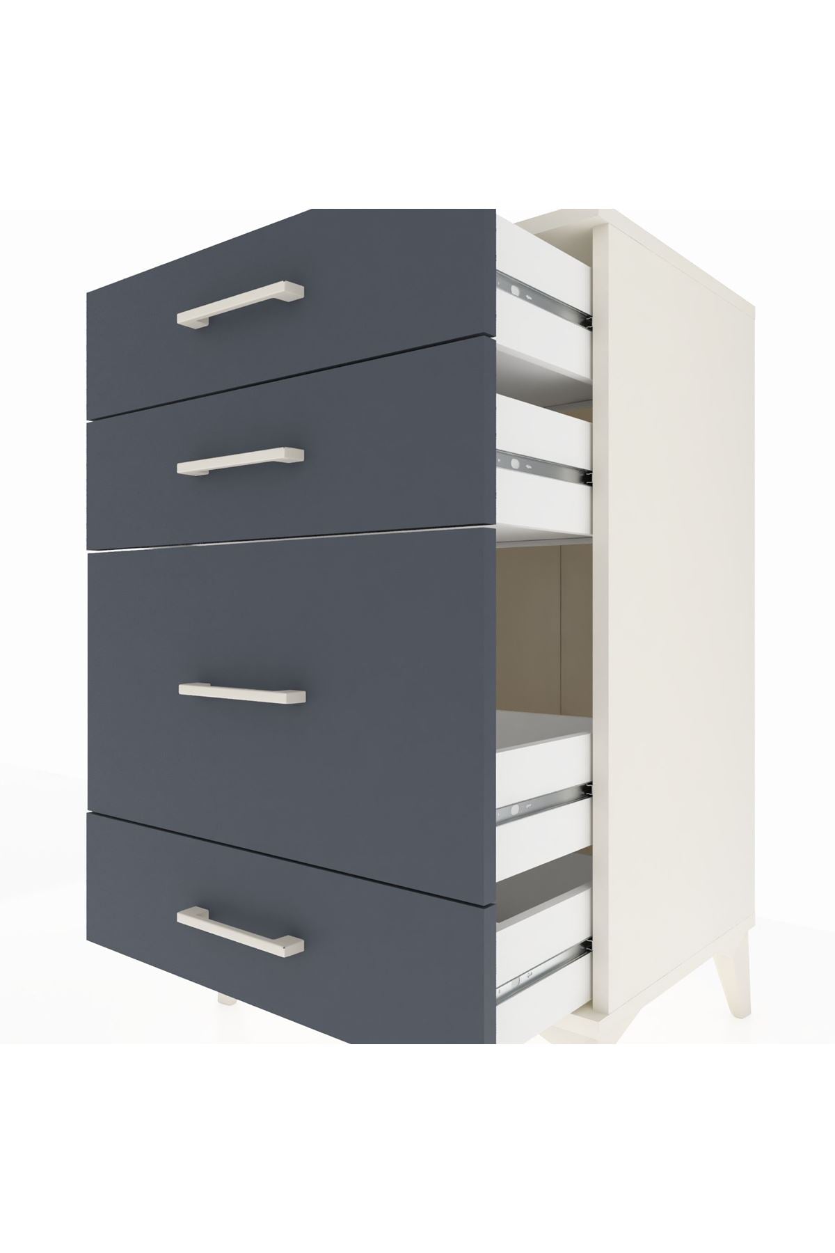 Hyperion Komodin 4 Çekmeceli 60x44x96 Aytaşı-Antrasit