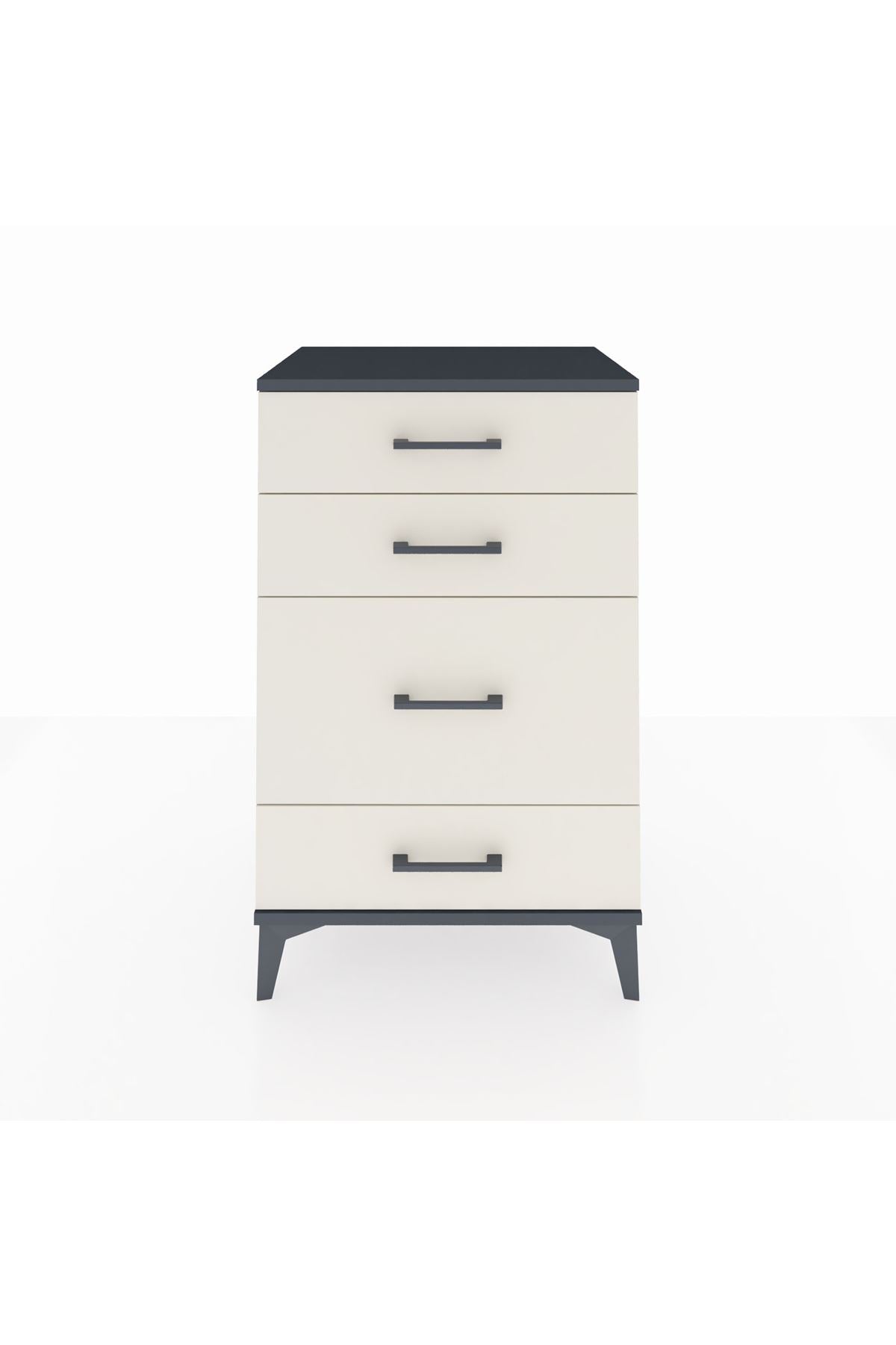 Hyperion Komodin 4 Çekmeceli 60x44x96 Antrasit-Aytaşı