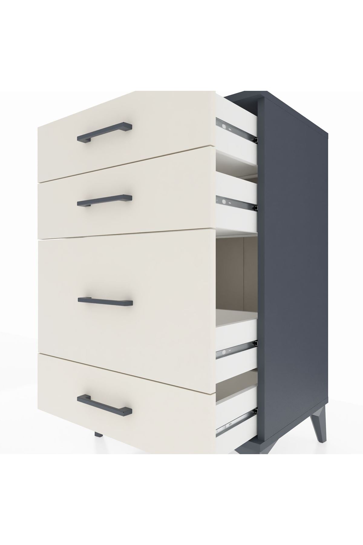 Hyperion Komodin 4 Çekmeceli 60x44x96 Antrasit-Aytaşı