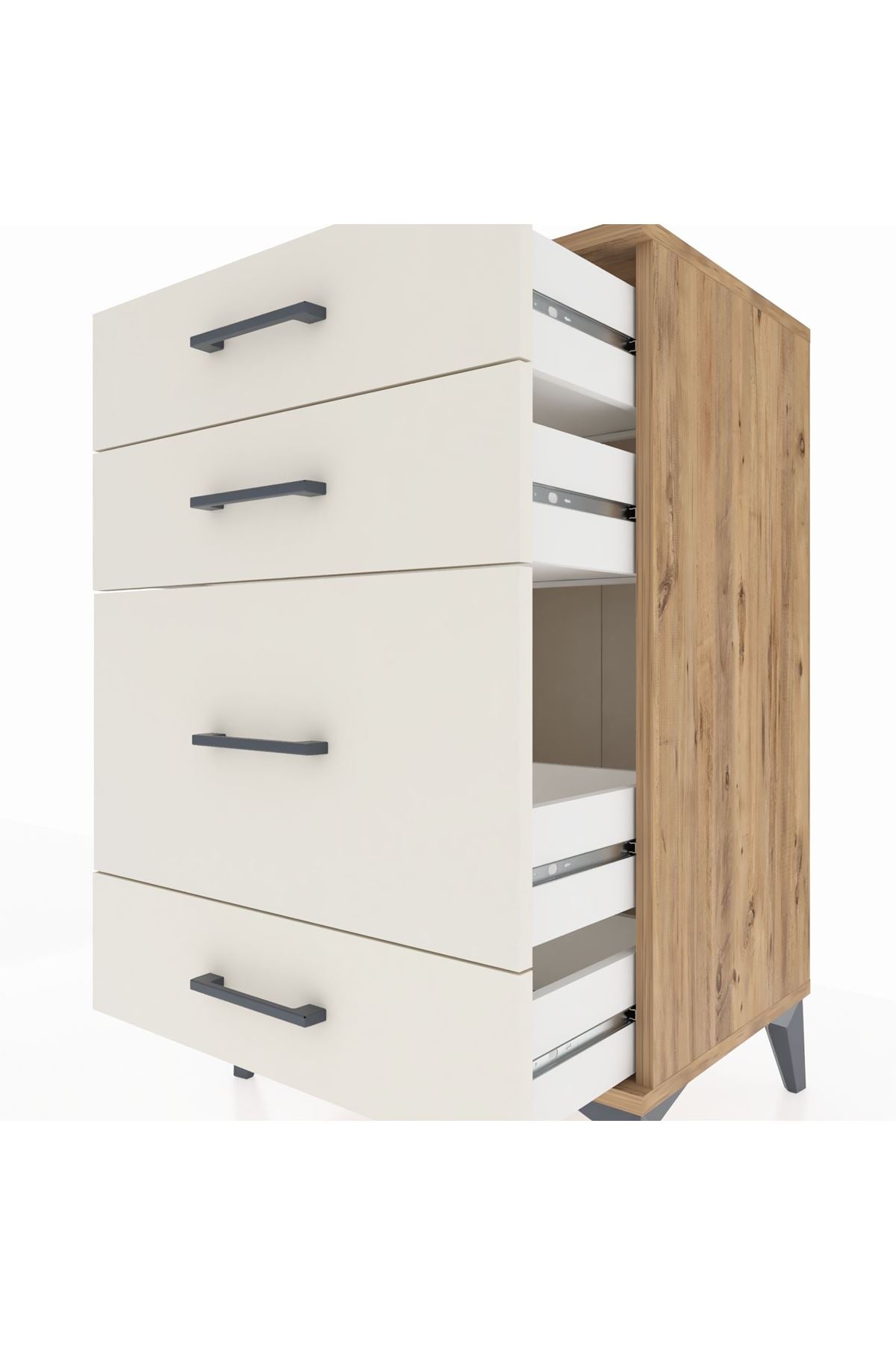 Hyperion Komodin 4 Çekmeceli 60x44x96 Çam-Aytaşı