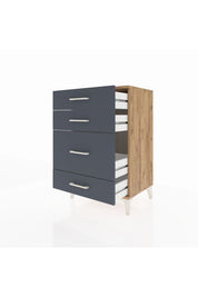 Hyperion Komodin 4 Çekmeceli 60x44x96 Çam-Antrasit