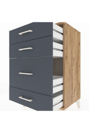 Hyperion Komodin 4 Çekmeceli 60x44x96 Çam-Antrasit