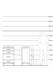 Hyperion Komodin 4 Çekmeceli 60x44x96 Çam-Antrasit