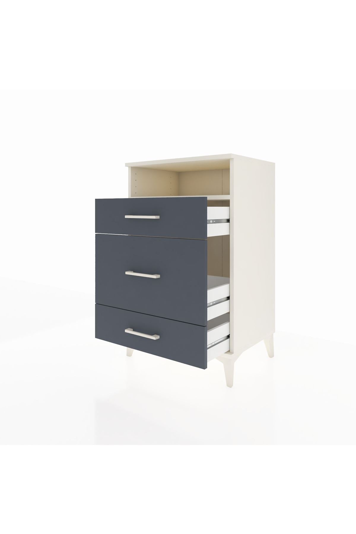 Hyperion Komodin Tek Raflı 3 Çekmeceli 60x44x96 Aytaşı-Antrasit