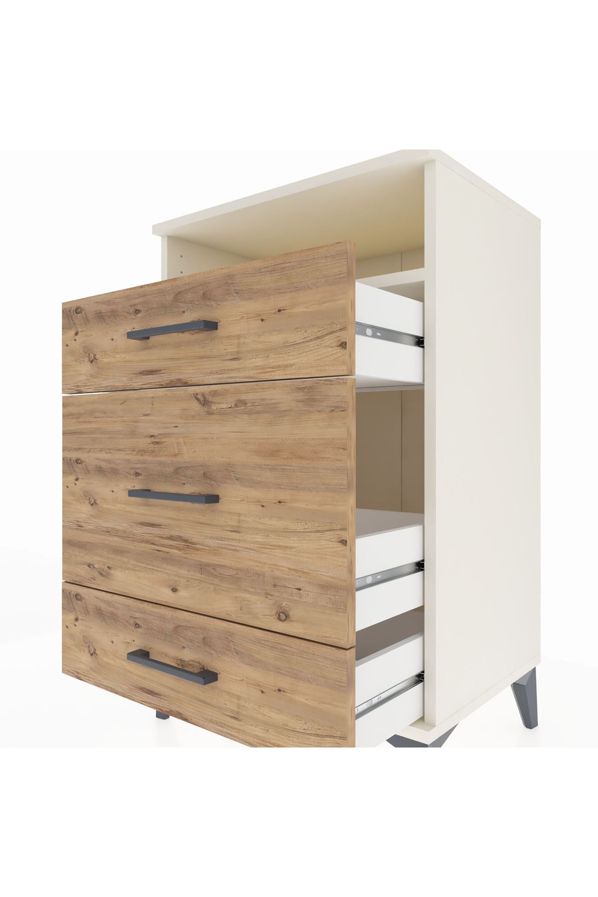 Hyperion Komodin Tek Raflı 3 Çekmeceli 60x44x96 Aytaşı-Çam