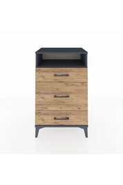 Hyperion Komodin Tek Raflı 3 Çekmeceli 60x44x96 Antrasit-Çam