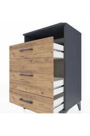 Hyperion Komodin Tek Raflı 3 Çekmeceli 60x44x96 Antrasit-Çam