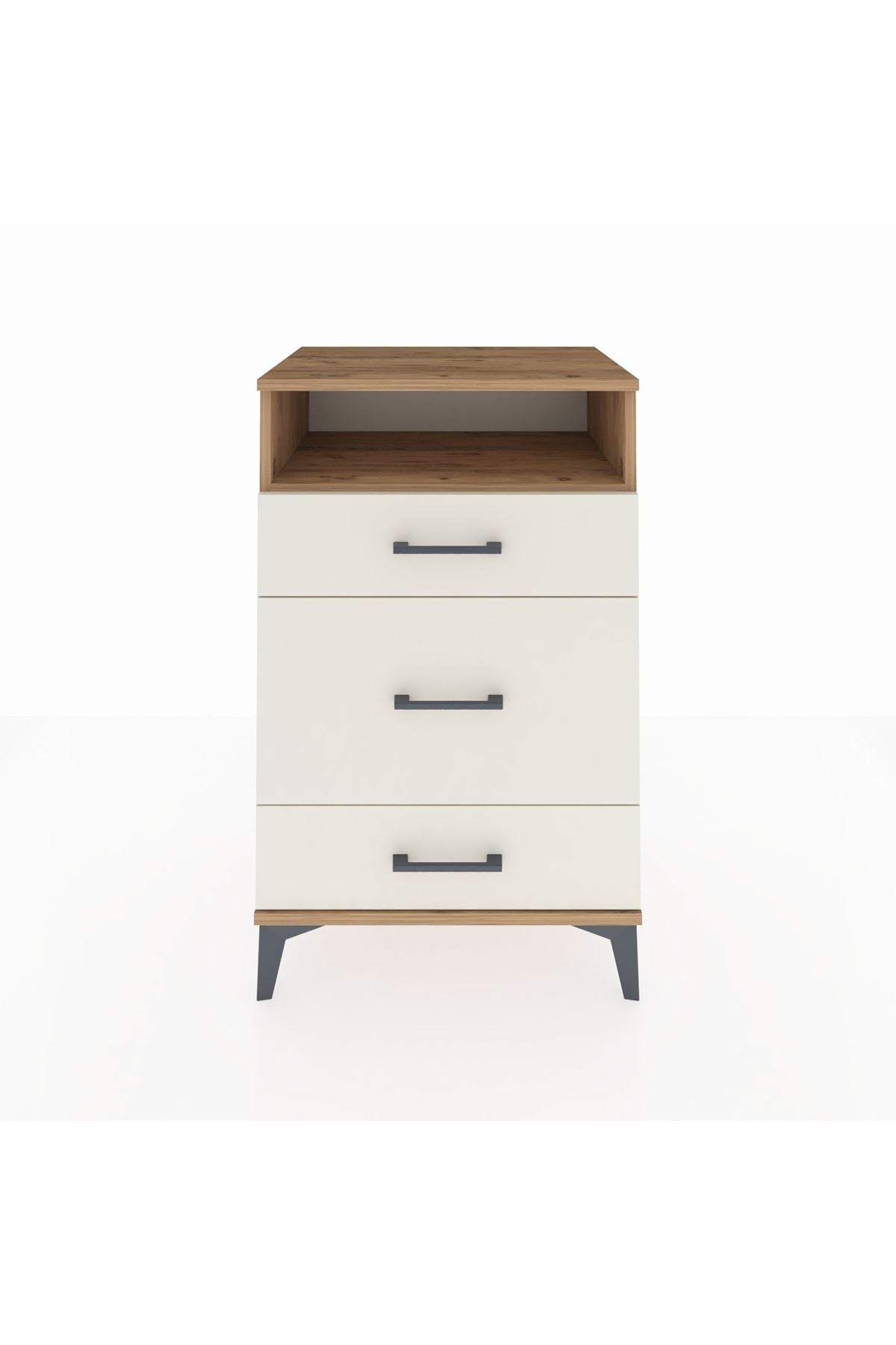 Hyperion Komodin Tek Raflı 3 Çekmeceli 60x44x96 Çam-Aytaşı