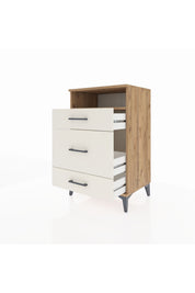 Hyperion Komodin Tek Raflı 3 Çekmeceli 60x44x96 Çam-Aytaşı