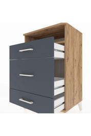 Hyperion Komodin Tek Raflı 3 Çekmeceli 60x44x96 Çam-Antrasit