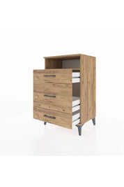 Hyperion Komodin Tek Raflı 3 Çekmeceli 60x44x96 Çam-Çam