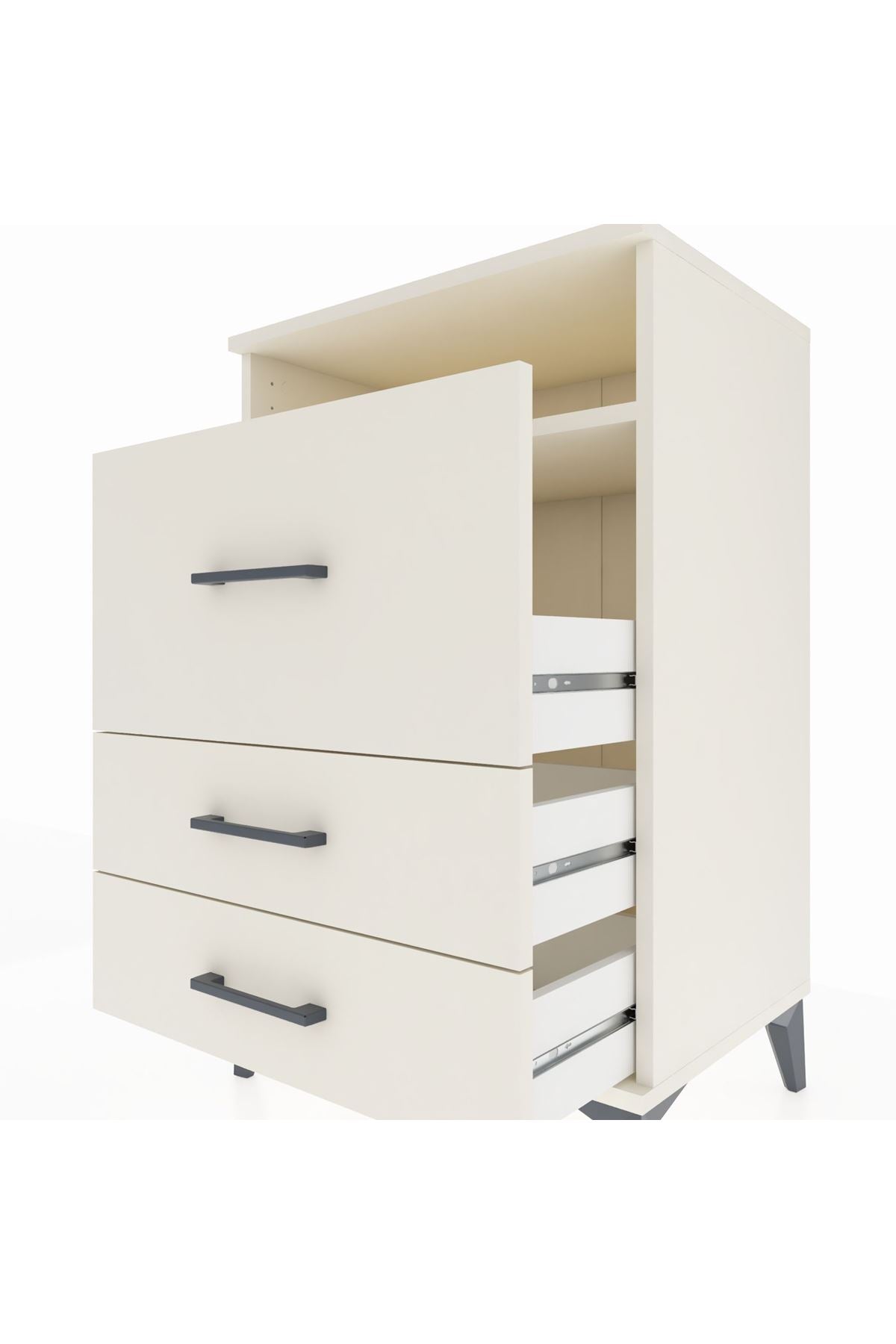 Hyperion Komodin Tek Raflı 3 Çekmeceli 60x44x96 Aytaşı-Aytaşı
