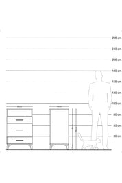 Hyperion Komodin Tek Raflı 3 Çekmeceli 60x44x96 Çam-Çam