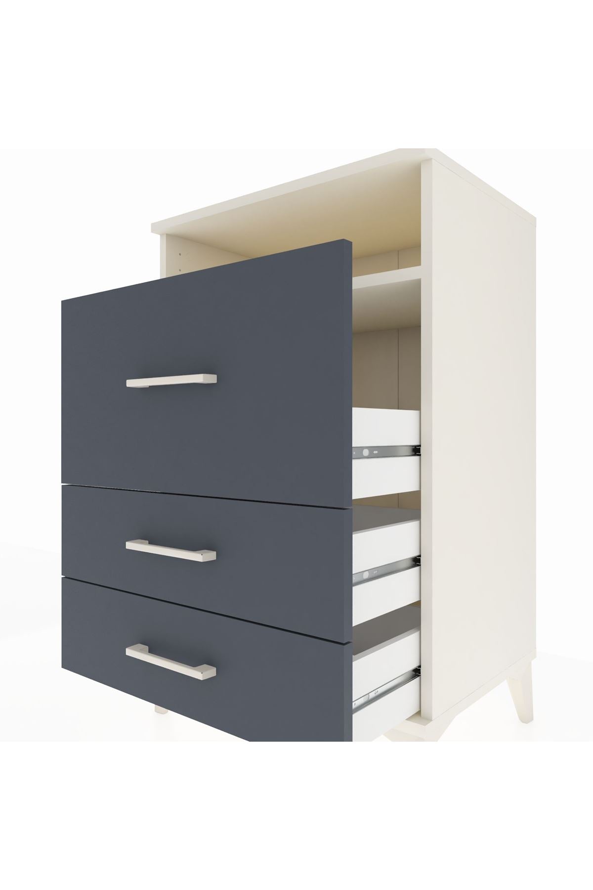 Hyperion Komodin Tek Raflı 3 Çekmeceli 60x44x96 Aytaşı-Antrasit