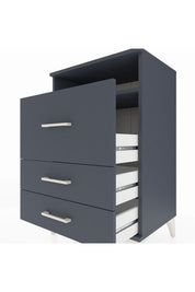 Hyperion Komodin Tek Raflı 3 Çekmeceli 60x44x96 Antrasit-Antrasit