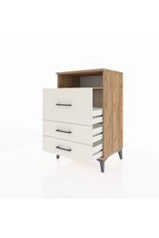 Hyperion Komodin Tek Raflı 3 Çekmeceli 60x44x96 Çam-Aytaşı