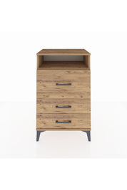 Hyperion Komodin Tek Raflı 3 Çekmeceli 60x44x96 Çam-Çam