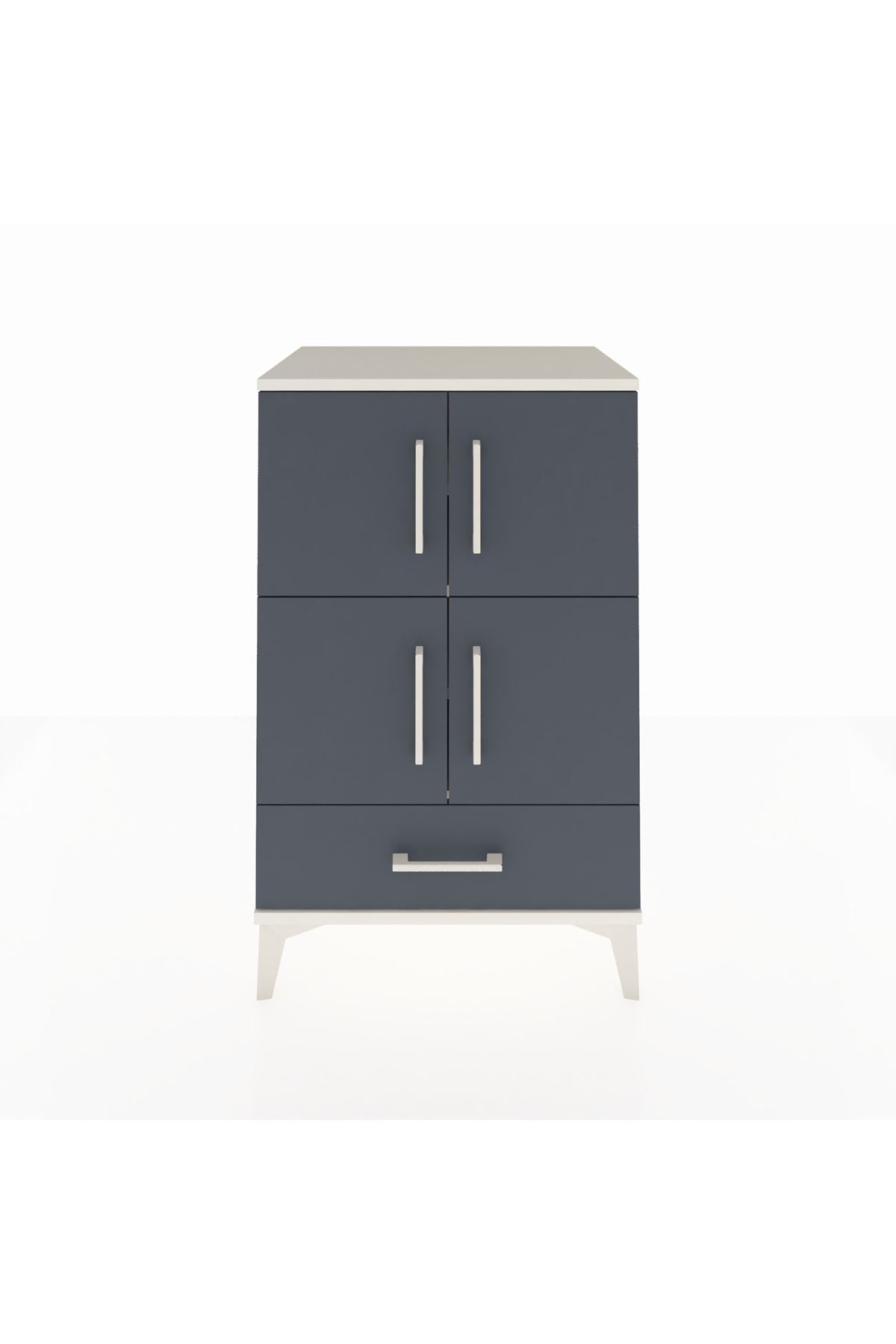 Hyperion Komodin 4 Raflı Tek Çekmeceli 4 Kapaklı 60x44x96 Aytaşı-Antrasit