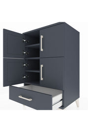 Hyperion Komodin 4 Raflı Tek Çekmeceli 4 Kapaklı 60x44x96 Antrasit-Antrasit