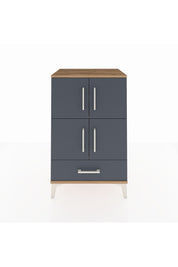 Hyperion Komodin 4 Raflı Tek Çekmeceli 4 Kapaklı 60x44x96 Çam-Antrasit