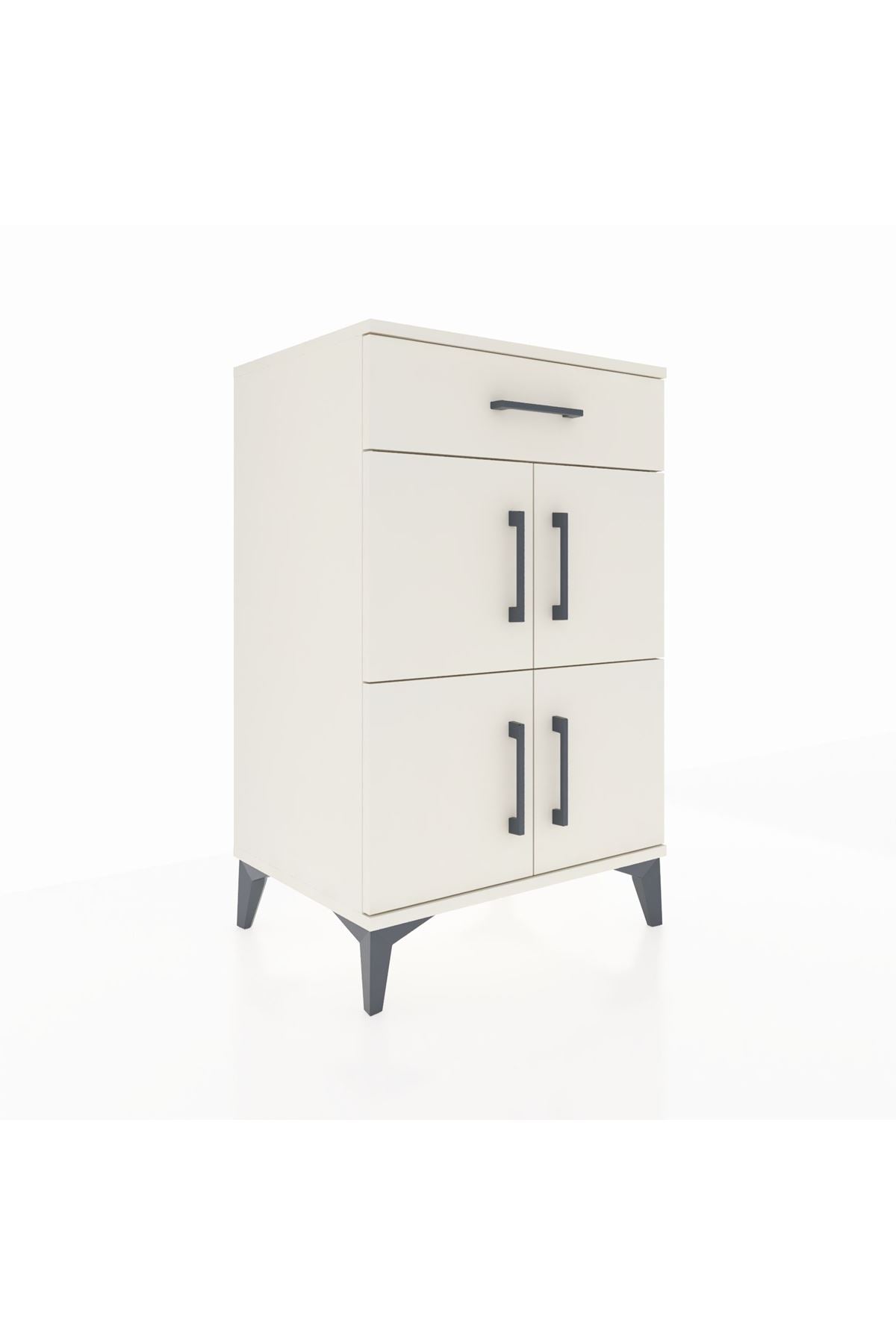 Hyperion Komodin Tek Raflı Tek Çekmeceli 4 Kapaklı 60x44x96 Aytaşı-Aytaşı