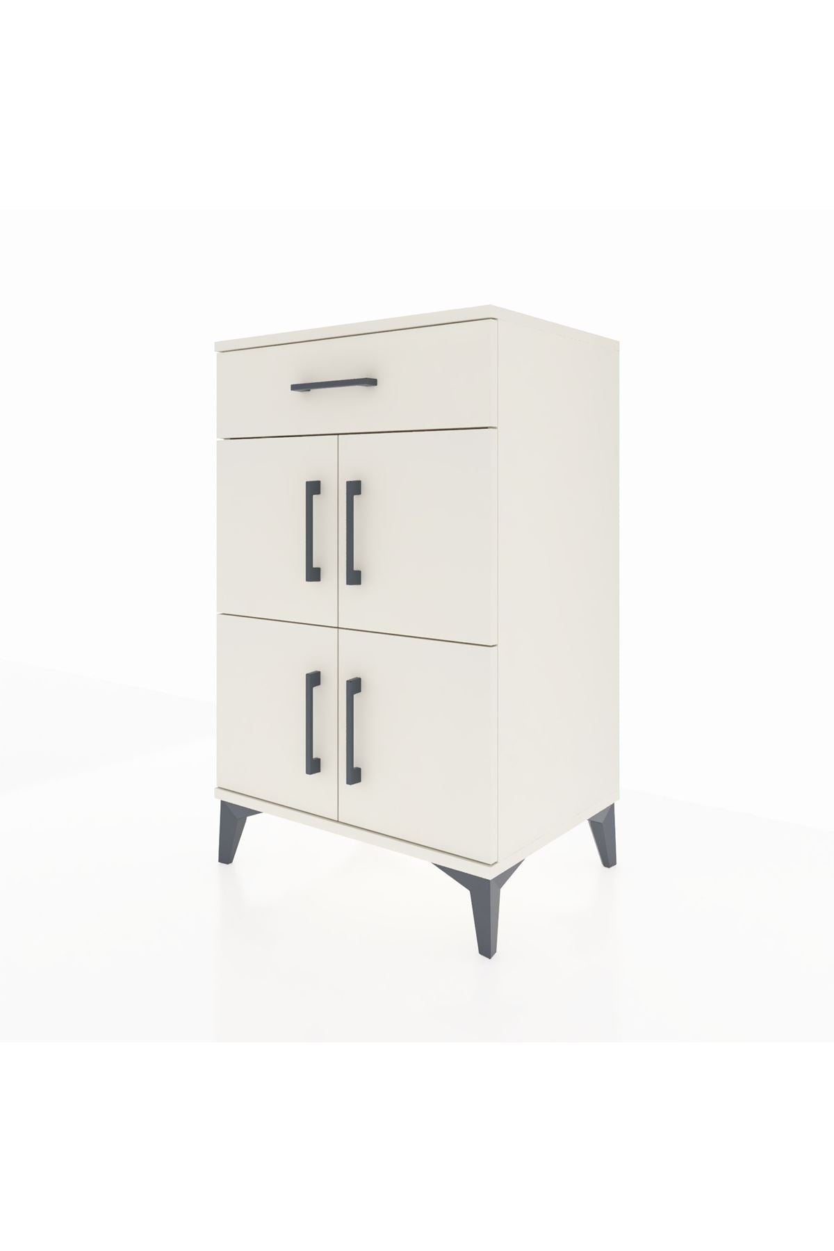 Hyperion Komodin Tek Raflı Tek Çekmeceli 4 Kapaklı 60x44x96 Aytaşı-Aytaşı