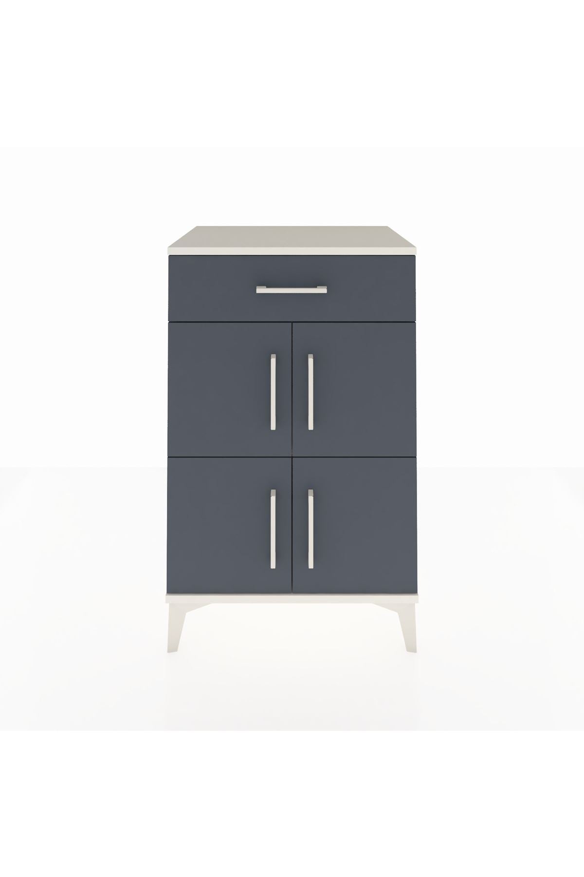 Hyperion Komodin Tek Raflı Tek Çekmeceli 4 Kapaklı 60x44x96 Aytaşı-Antrasit