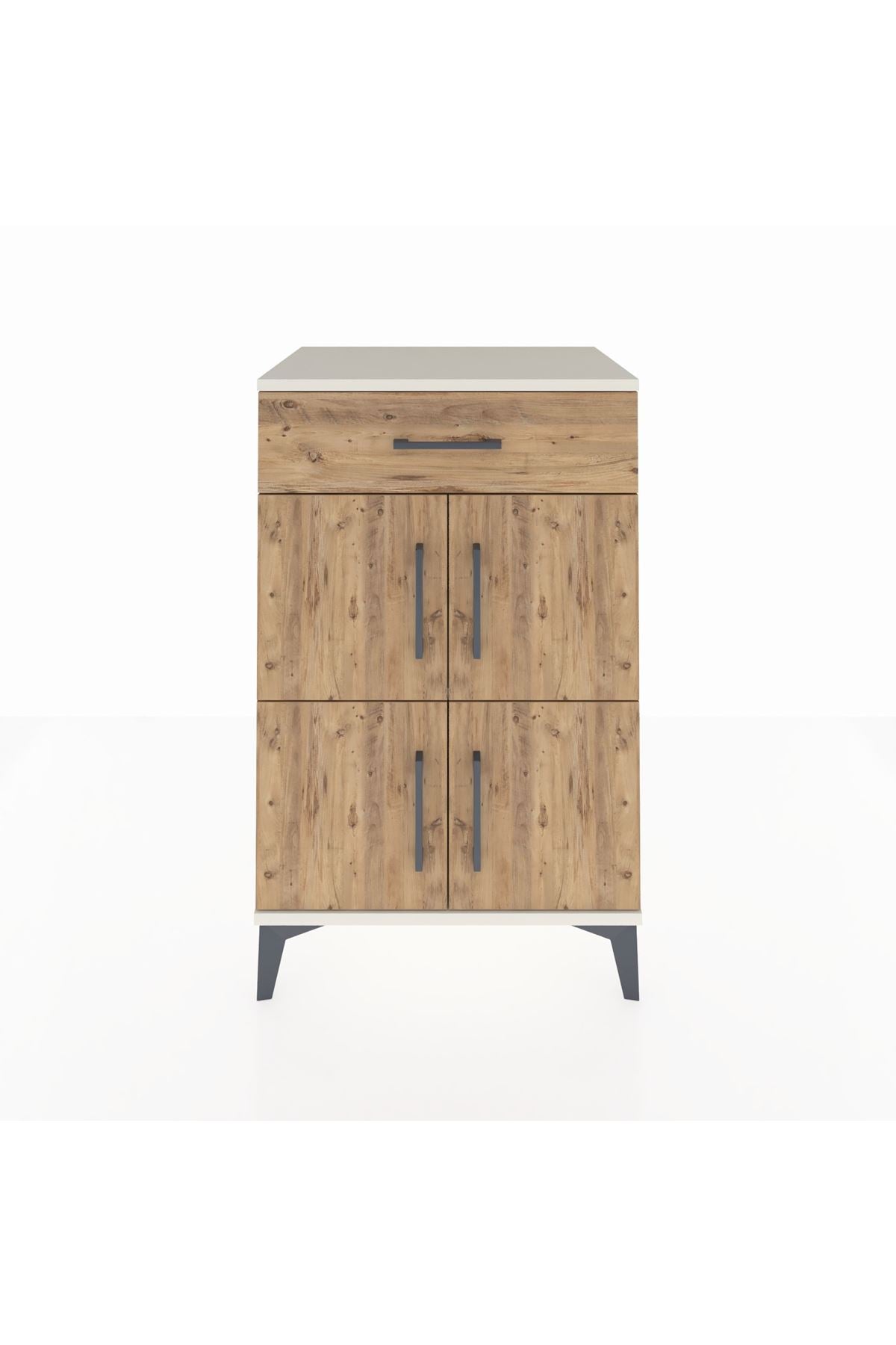 Hyperion Komodin Tek Raflı Tek Çekmeceli 4 Kapaklı 60x44x96 Aytaşı-Çam