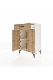 Hyperion Komodin Tek Raflı Tek Çekmeceli 4 Kapaklı 60x44x96 Aytaşı-Çam