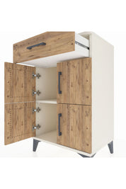 Hyperion Komodin Tek Raflı Tek Çekmeceli 4 Kapaklı 60x44x96 Aytaşı-Çam