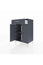 Hyperion Komodin Tek Raflı Tek Çekmeceli 4 Kapaklı 60x44x96 Antrasit-Antrasit