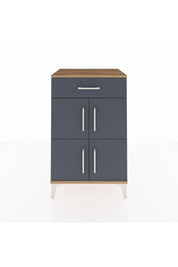 Hyperion Komodin Tek Raflı Tek Çekmeceli 4 Kapaklı 60x44x96 Çam-Antrasit