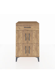 Hyperion Komodin Tek Raflı Tek Çekmeceli 4 Kapaklı 60x44x96 Çam-Çam