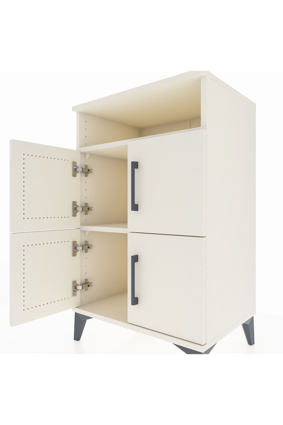 Hyperion Komodin 2 Raflı 4 Kapaklı 60x44x96 Aytaşı-Aytaşı