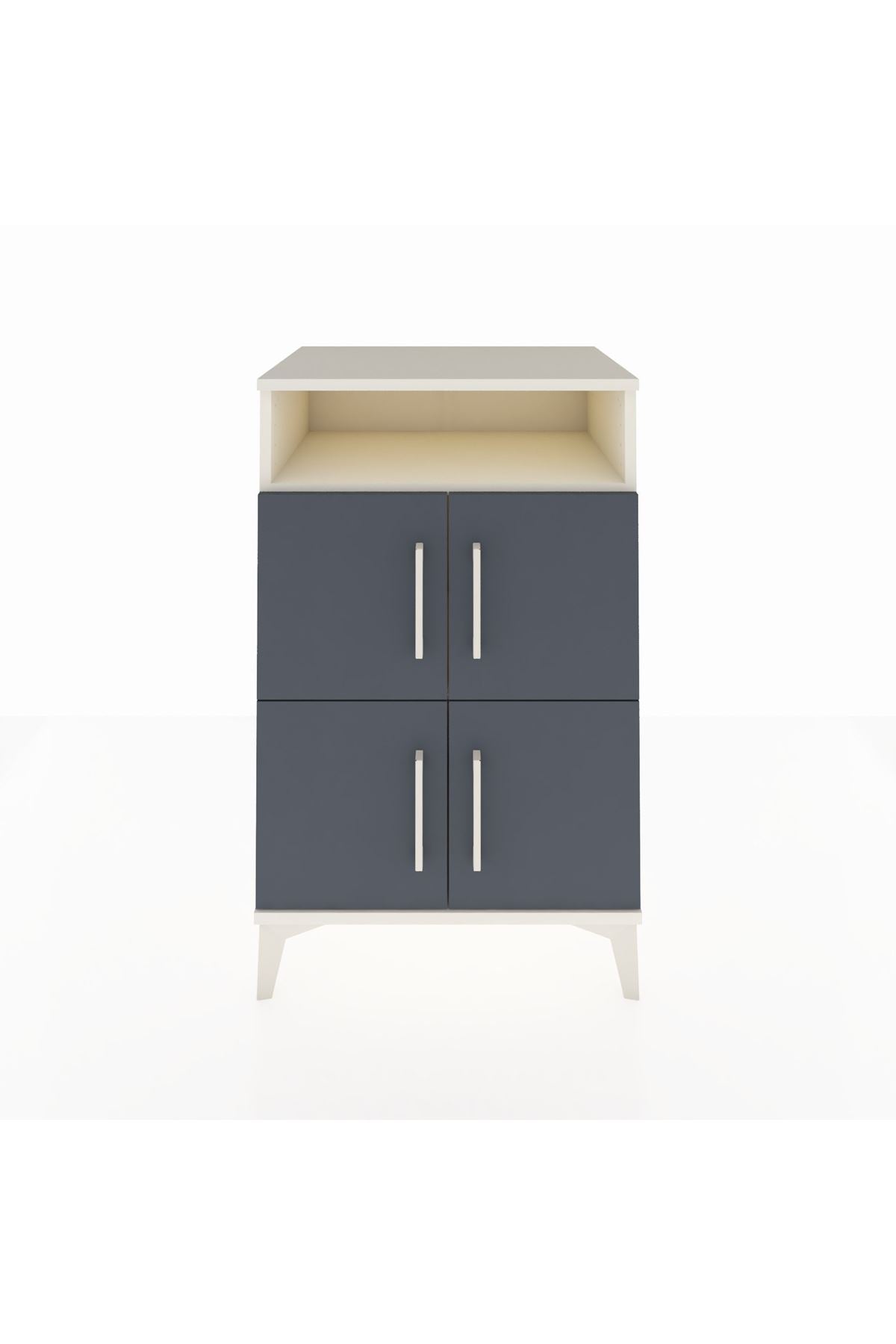 Hyperion Komodin 2 Raflı 4 Kapaklı 60x44x96 Aytaşı-Antrasit