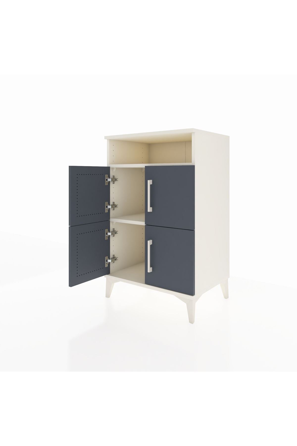 Hyperion Komodin 2 Raflı 4 Kapaklı 60x44x96 Aytaşı-Antrasit