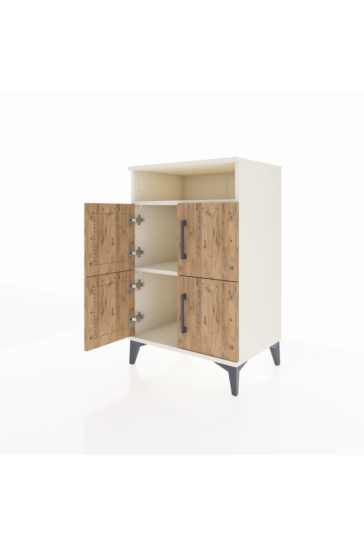 Hyperion Komodin 2 Raflı 4 Kapaklı 60x44x96 Aytaşı-Çam