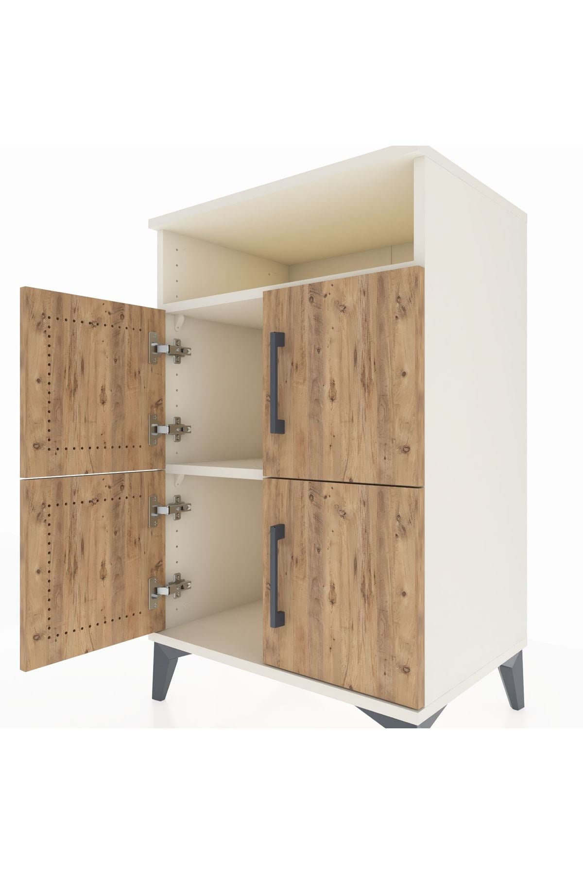 Hyperion Komodin 2 Raflı 4 Kapaklı 60x44x96 Aytaşı-Çam