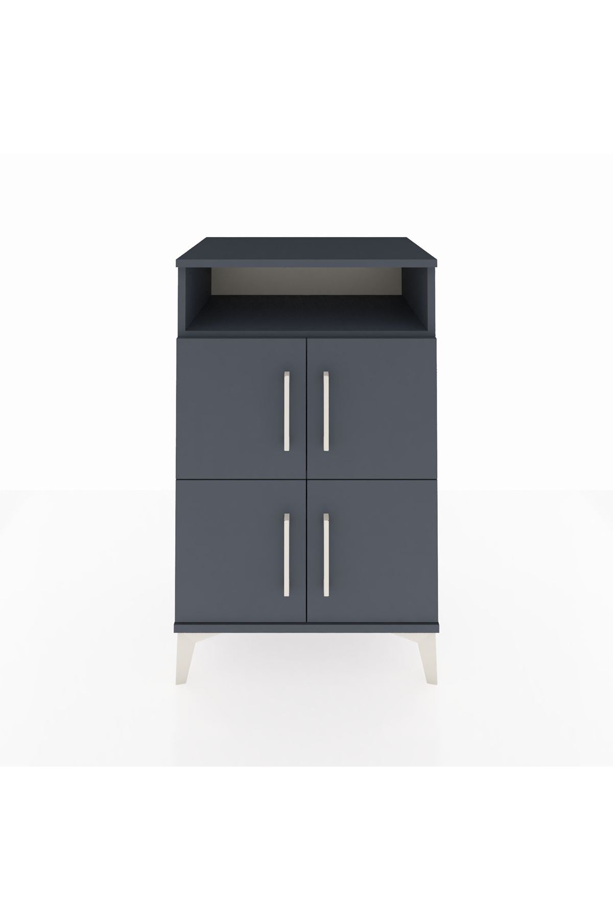 Hyperion Komodin 2 Raflı 4 Kapaklı 60x44x96 Antrasit-Antrasit