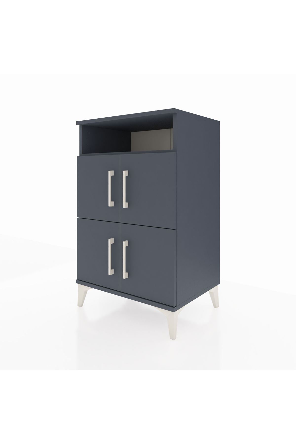 Hyperion Komodin 2 Raflı 4 Kapaklı 60x44x96 Antrasit-Antrasit