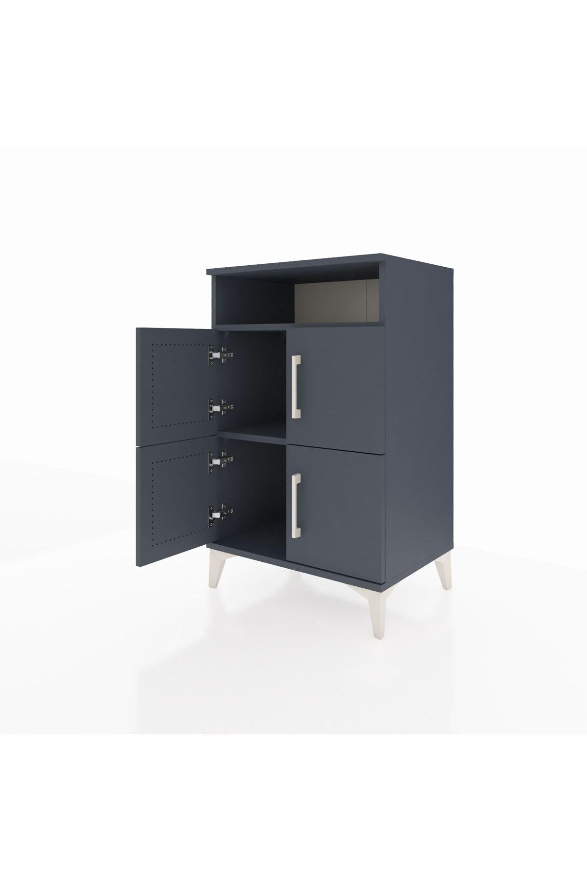 Hyperion Komodin 2 Raflı 4 Kapaklı 60x44x96 Antrasit-Antrasit