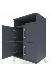 Hyperion Komodin 2 Raflı 4 Kapaklı 60x44x96 Antrasit-Antrasit