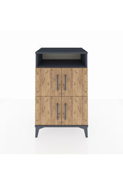 Hyperion Komodin 2 Raflı 4 Kapaklı 60x44x96 Antrasit-Çam