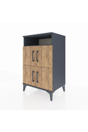 Hyperion Komodin 2 Raflı 4 Kapaklı 60x44x96 Antrasit-Çam