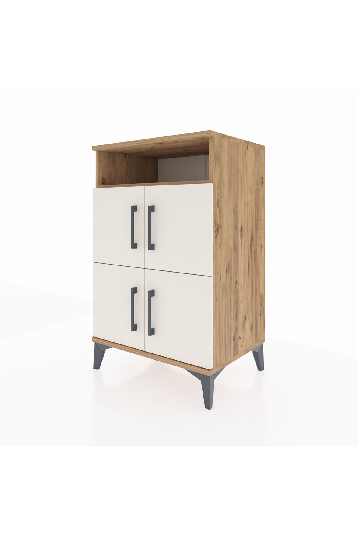 Hyperion Komodin 2 Raflı 4 Kapaklı 60x44x96 Çam-Aytaşı