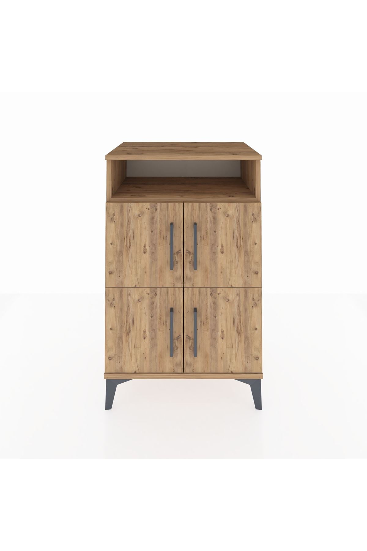 Hyperion Komodin 2 Raflı 4 Kapaklı 60x44x96 Çam-Çam